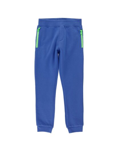 Pantalon de jogging à poches zippées bleu electrique